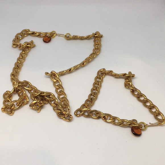 Brass Flat link chain and bracelet - Picture 6 of 7